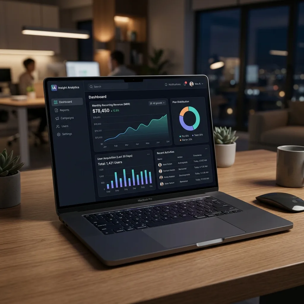 SaaS dashboard analytics